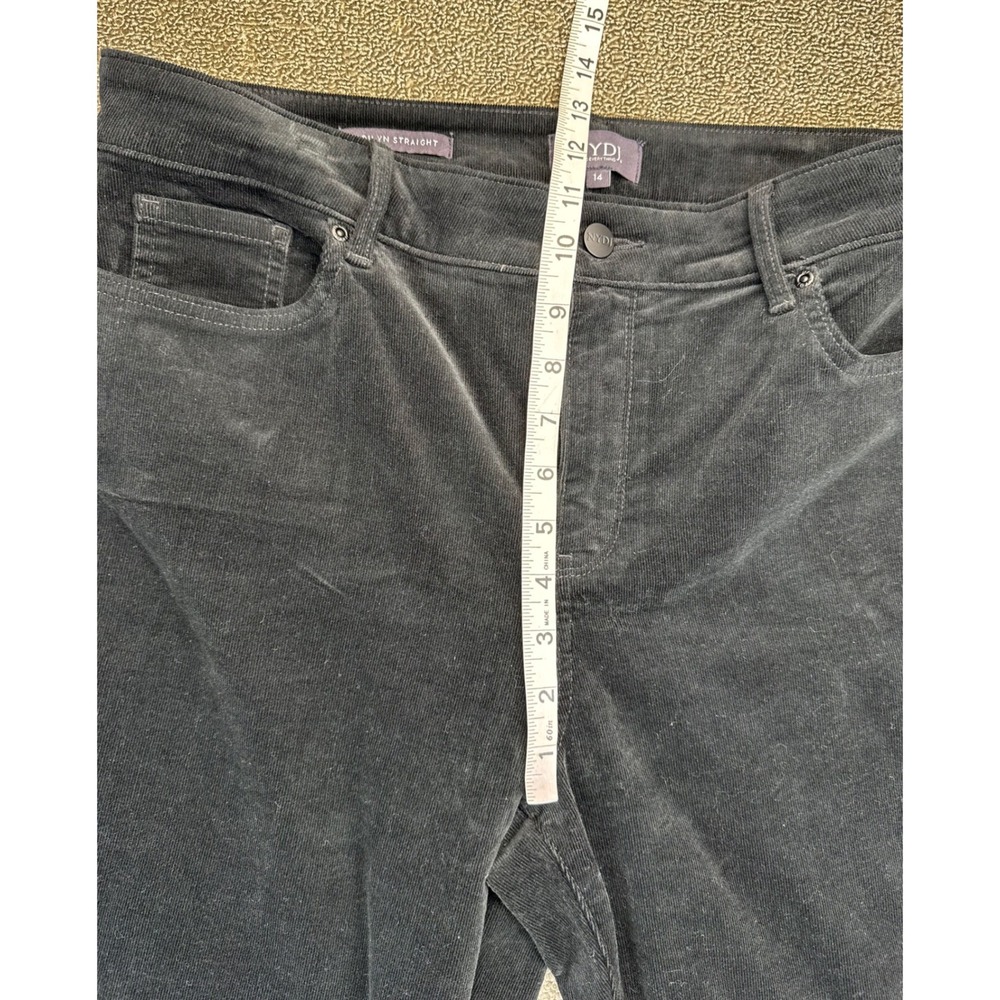 NYDJ Corduroy Pants Womens 14 Black Marilyn Straight Lift Tuck Technology Winter - Picture 7 of 8